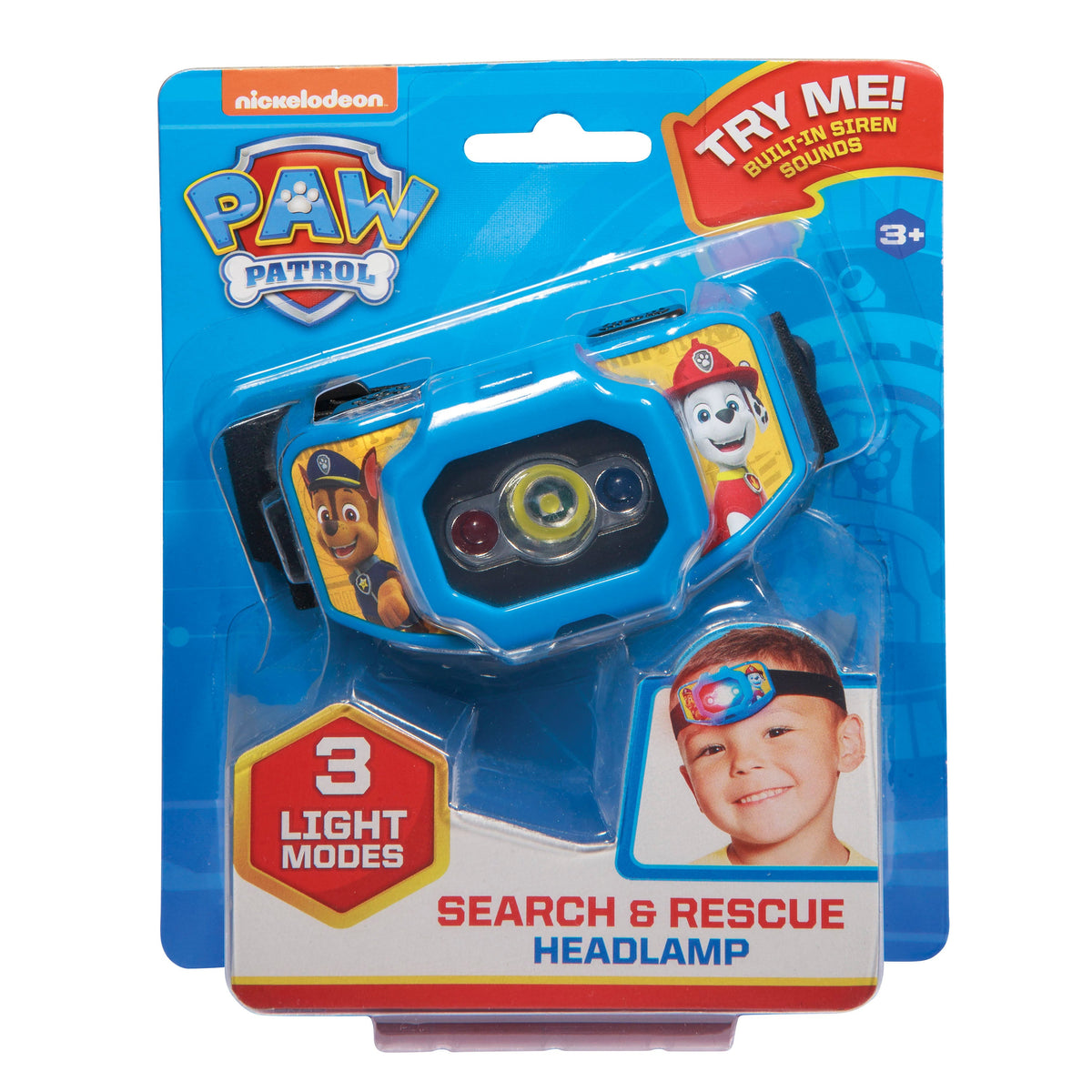 [OPEN BOX] KIDdesigns Paw Patrol Kids Headlamp with 3 Light Modes and Built-in Sound Effects - Multi-color