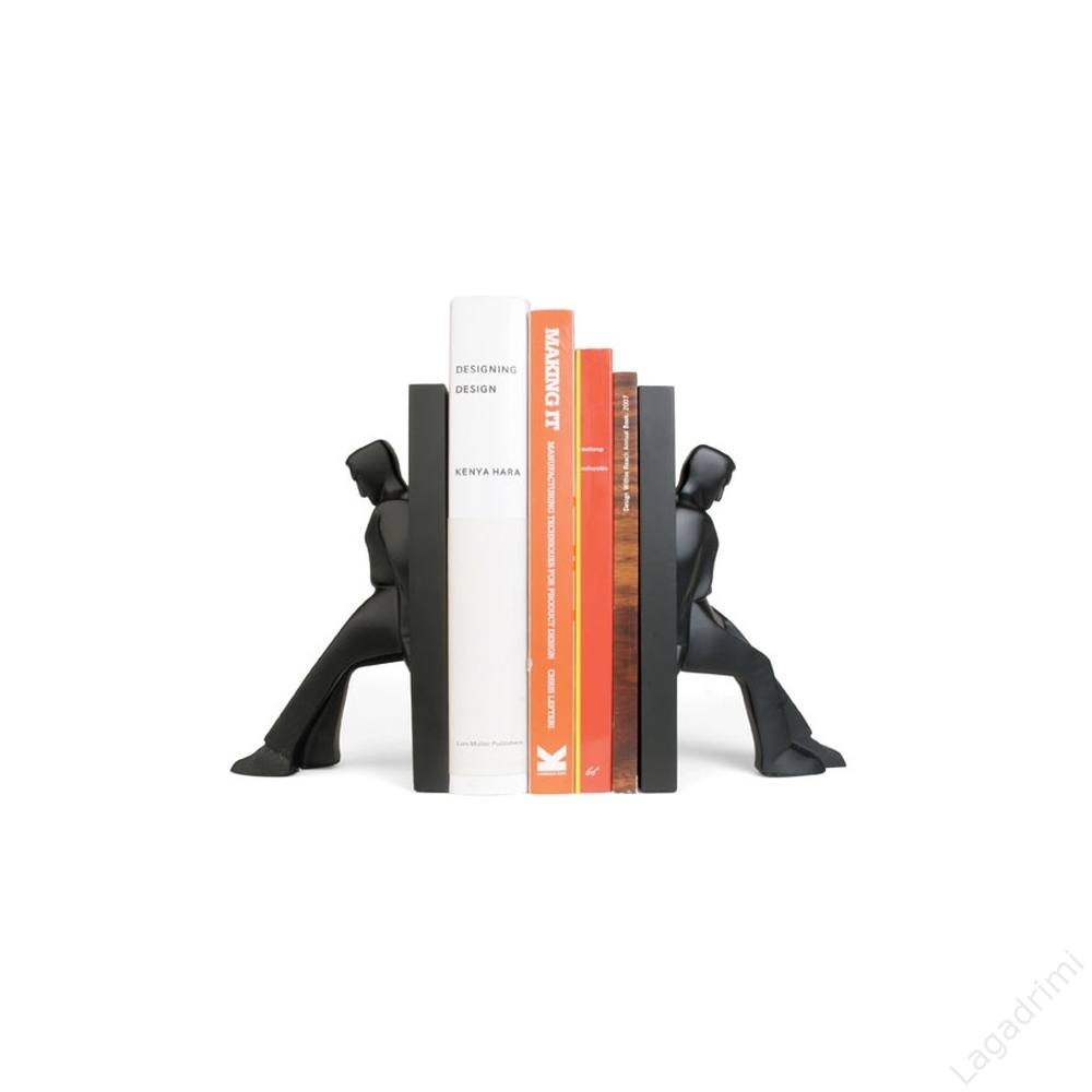KIKKERLAND Bookends Leaning Men - Black