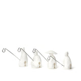 KIKKERLAND Tea Holder Fisherman - Set of 4 - White