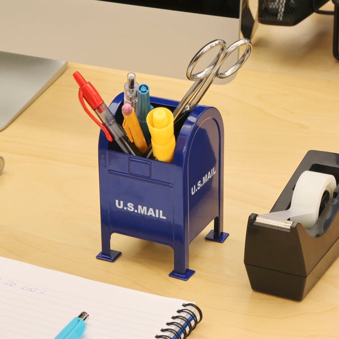 KIKKERLAND US Mail Pen Holder - Blue