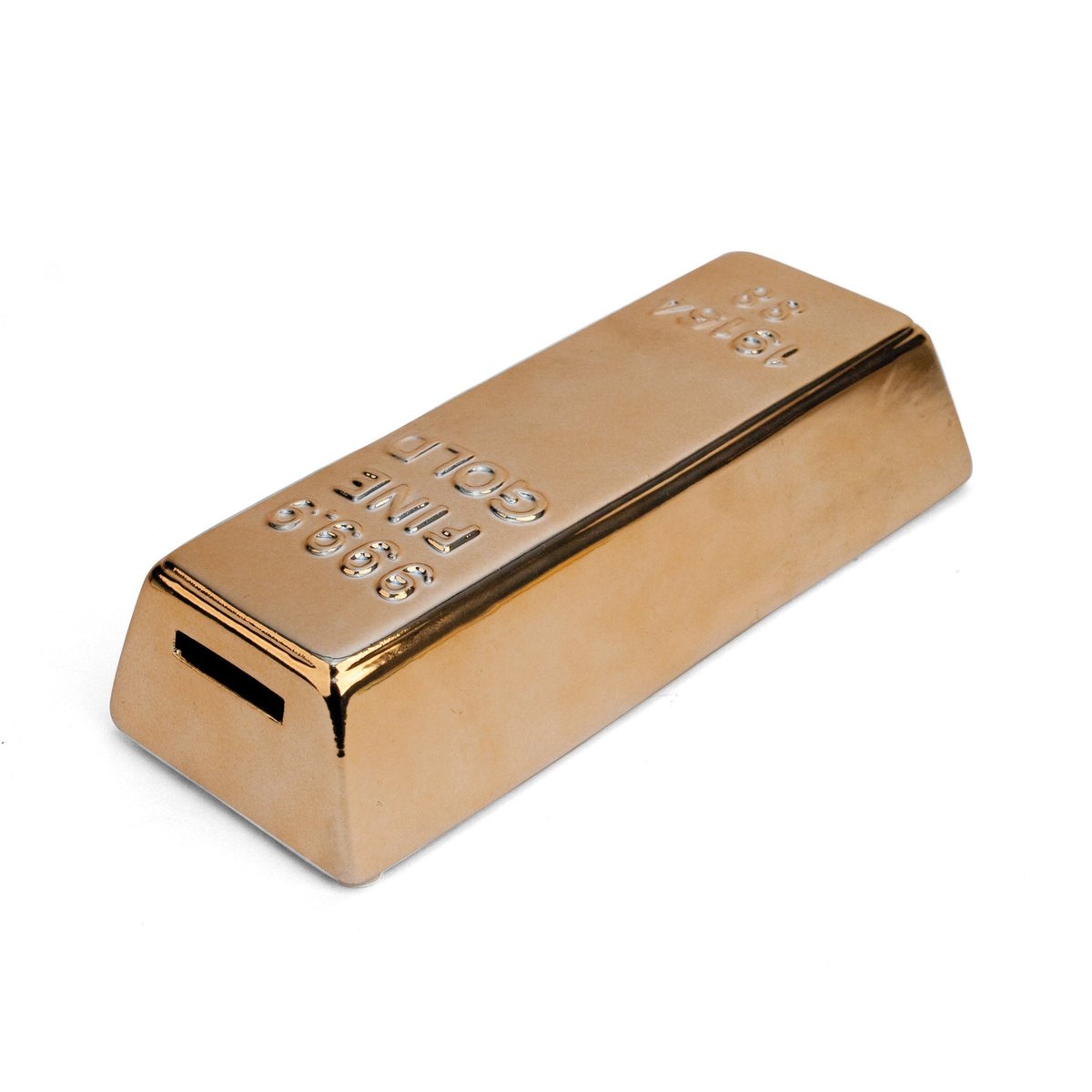 KIKKERLAND Ceramic Gold Bar Coin Bank - Gold