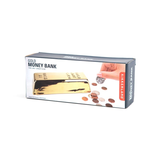KIKKERLAND Ceramic Gold Bar Coin Bank - Gold
