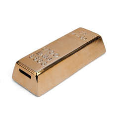 KIKKERLAND Ceramic Gold Bar Coin Bank - Gold