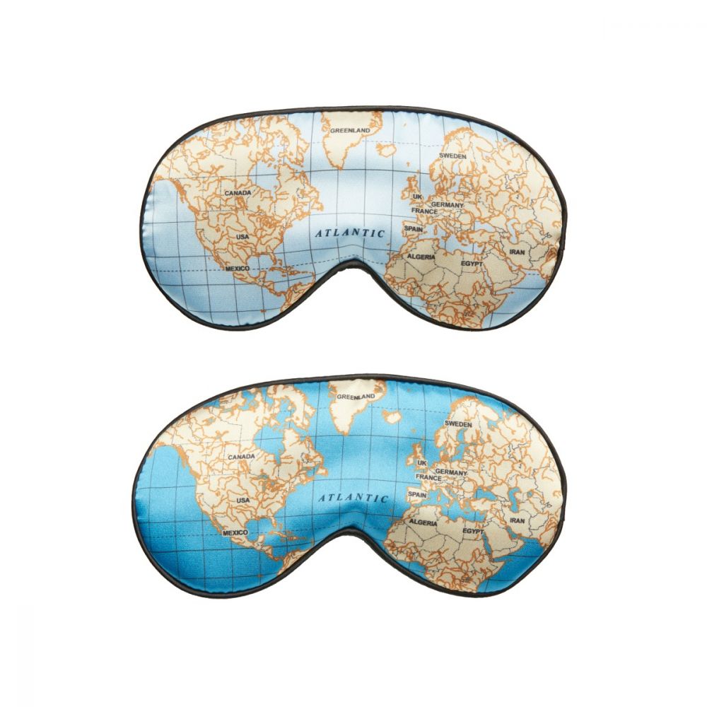 KIKKERLAND Maps Ultra Soft Sleep Mask - Multi-color