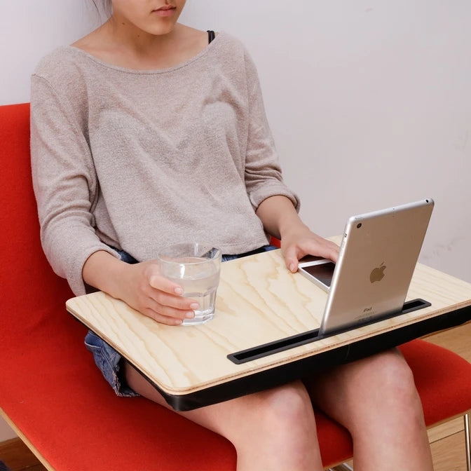 KIKKERLAND iBed Lap Desk and Tablet or NoteBook Holder - Extra Large - Wood