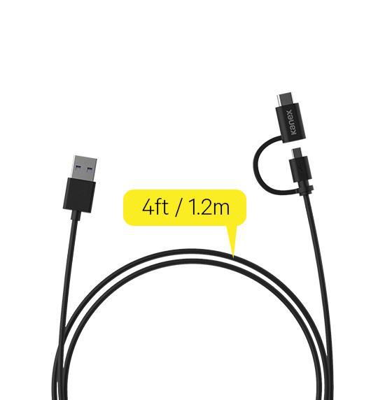 [OPEN BOX] KANEX Micro USB Charge and Sync Cable with USB C Connector Adapter