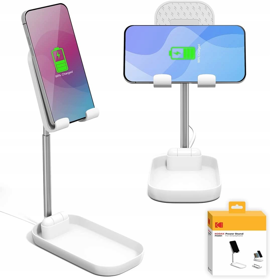 [OPEN BOX] KODAK Power Stand Portable Wireless Charger &amp; Holder for Qi Wireless Phones - White