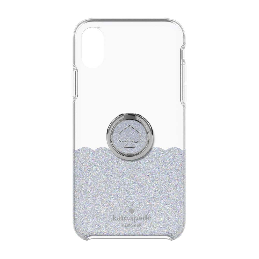 [OPEN BOX] KATE SPADE Ring Stand  and  Protective Hardshell Case Scallop Mermaid Glitter / Clear For iPhone XS/X