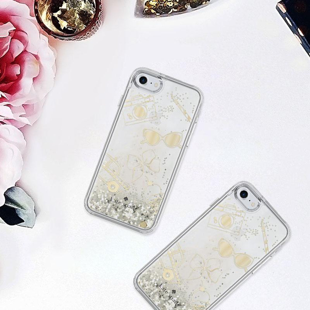 [OPEN BOX] KATE SPADE NEW YORK Liquid Glitter Case Favorite Things Gold for iPhone 8 / 7