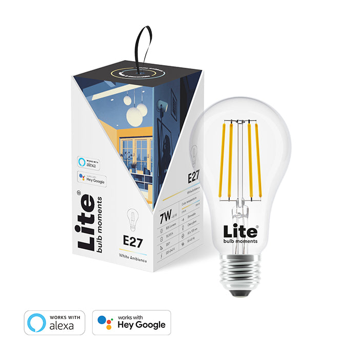 [OPEN BOX] LITE BULB MOMENT A60 LED Lamp 2700-6500K E27 6 Watts WiFi & Bluetooth - 1 Pack - White
