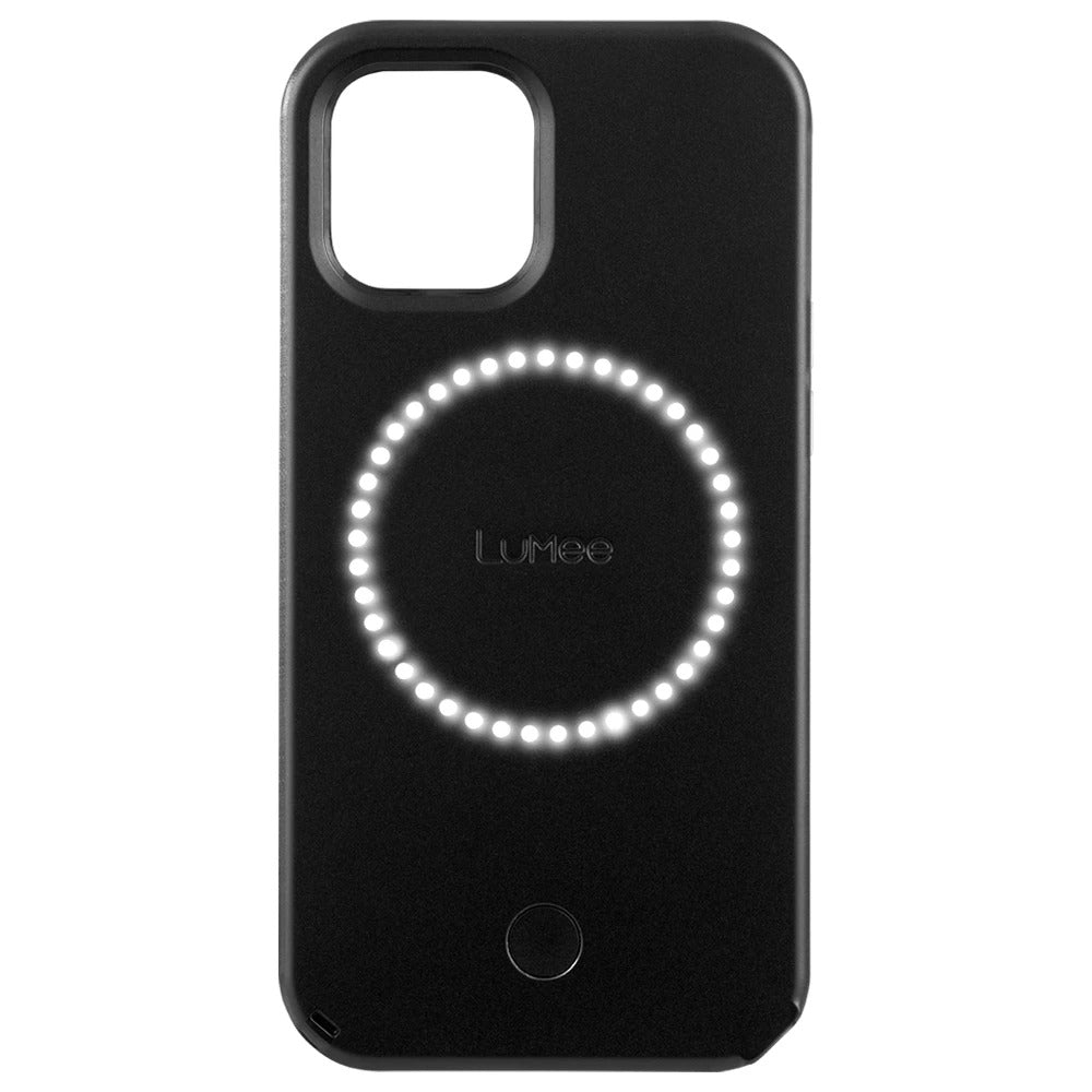 LUMEE iPhone 12/12 Pro - Halo Selfie Light Case - Matte Black