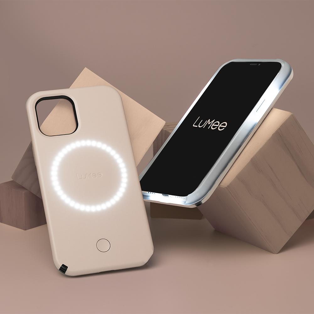 LUMEE iPhone 12 Mini - Halo Selfie Light Case - Millennial Pink