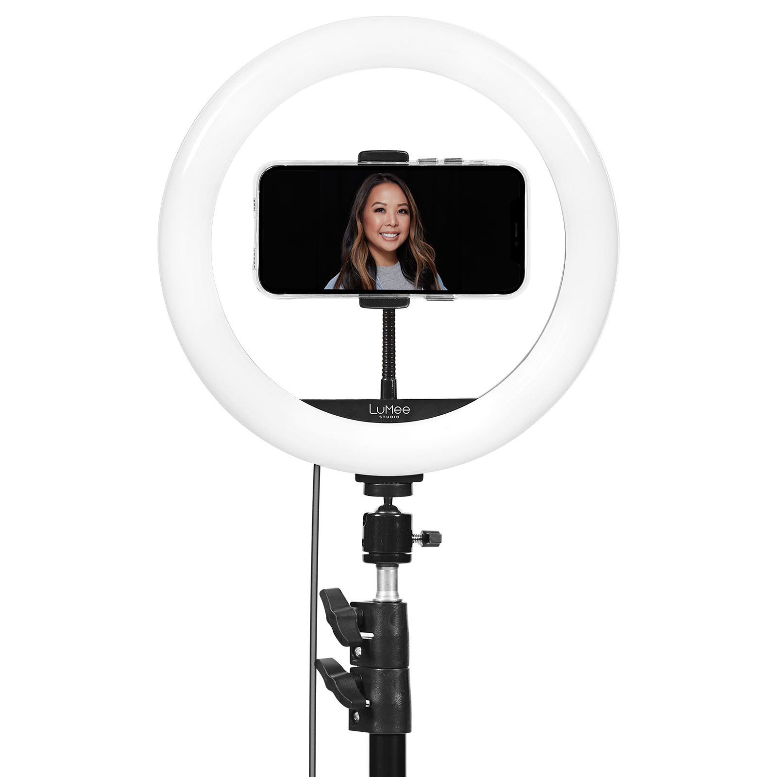 [علبة مفتوحة] مصباح حلقي RGB من لومي ستوديو 10 - أسود