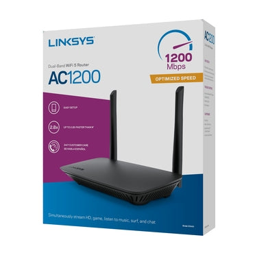 LINKSYS AC1200 Dual-Band Wifi 5 Router - 4 Fast Ethernet Ports &amp; 2 Antennas - Black