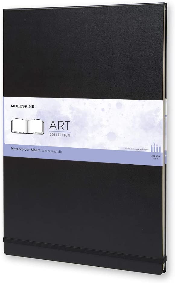 MOLESKINE Art Collection Watercolor Album Notebook for Drawing - Hard Cover A3 Size - Black