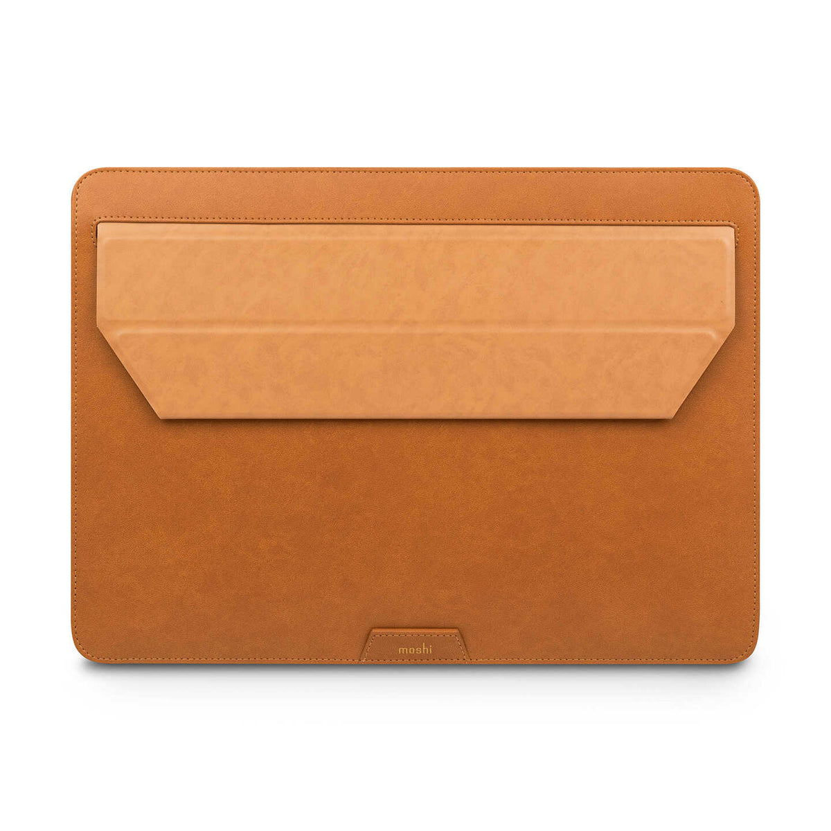 [OPEN BOX] MOSHI Muse 13   3-in-1 Slim Laptop Sleeve and Stand - Caramel Brown