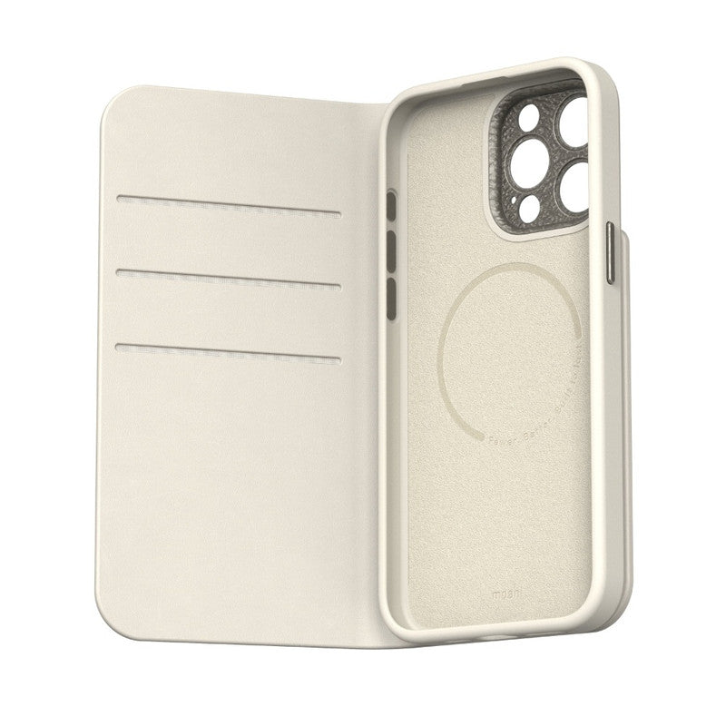 MOSHI Overture  iPhone 15 Pro Max 2023 Folio Case -Magsafe Compatible - Beige