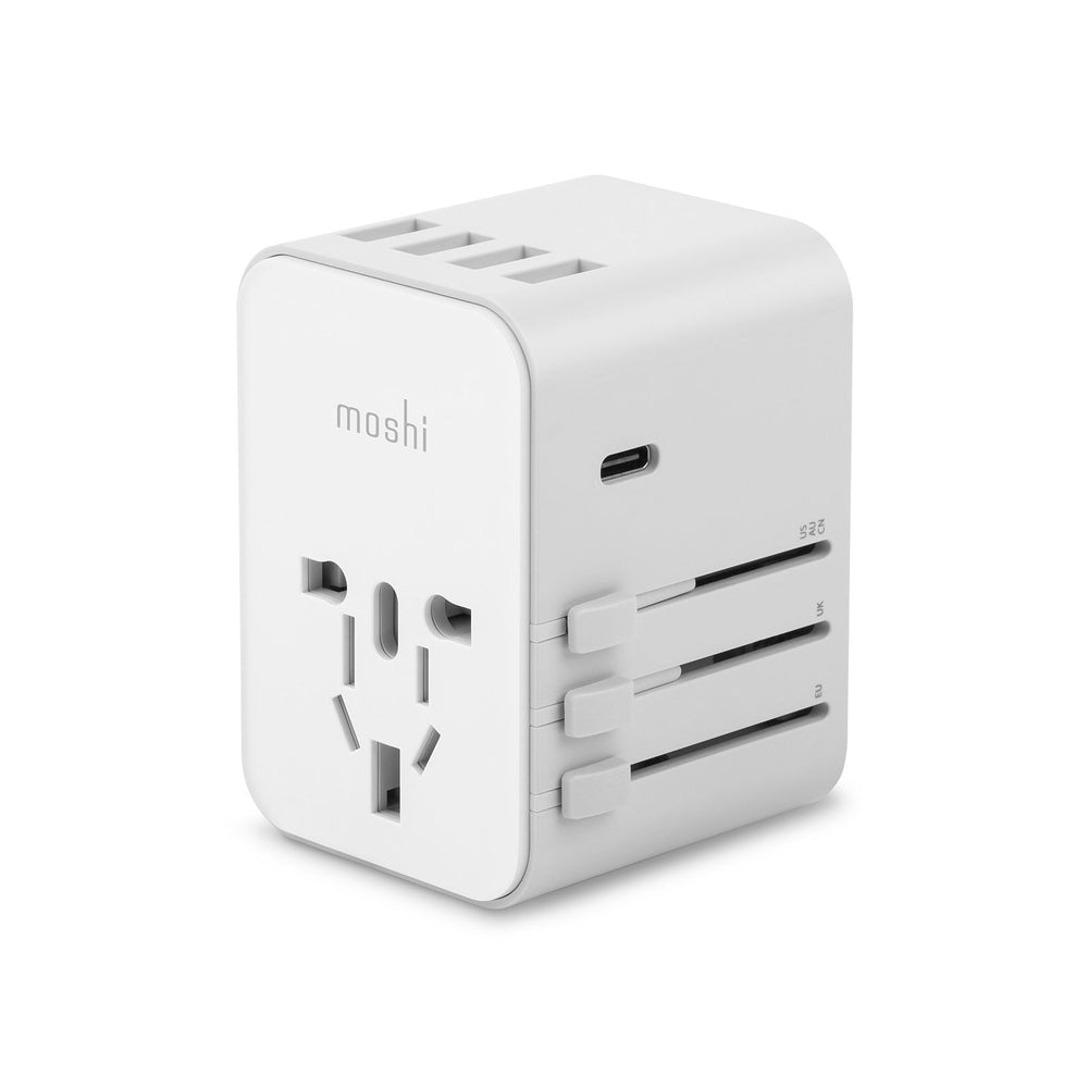[OPEN BOX] MOSHI World Travel Adapter with USB-C and USB-A Ports - White