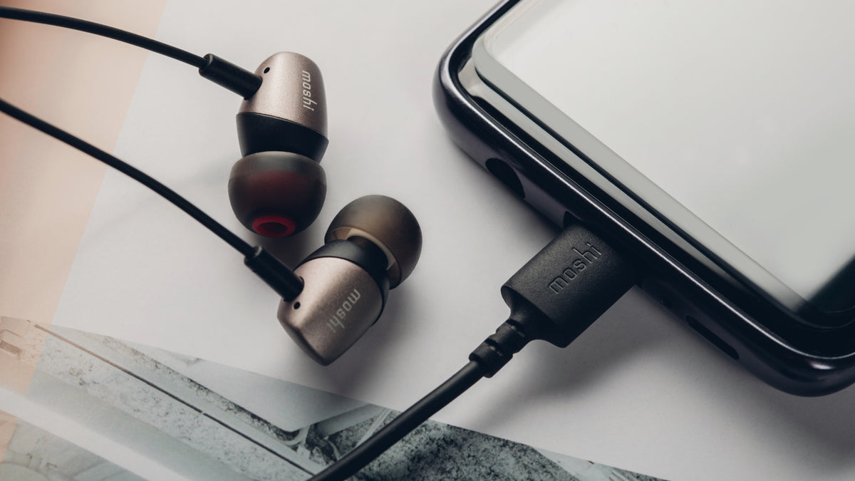 MOSHI Mythro C USB Type-C Earbuds with Mic - Gunmetal Grey