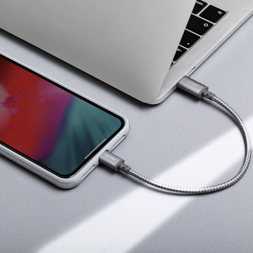[OPEN BOX] MOSHI Integra USB-C Charge/Sync Cable with Lightning Connector 0.25M Titanium Gray