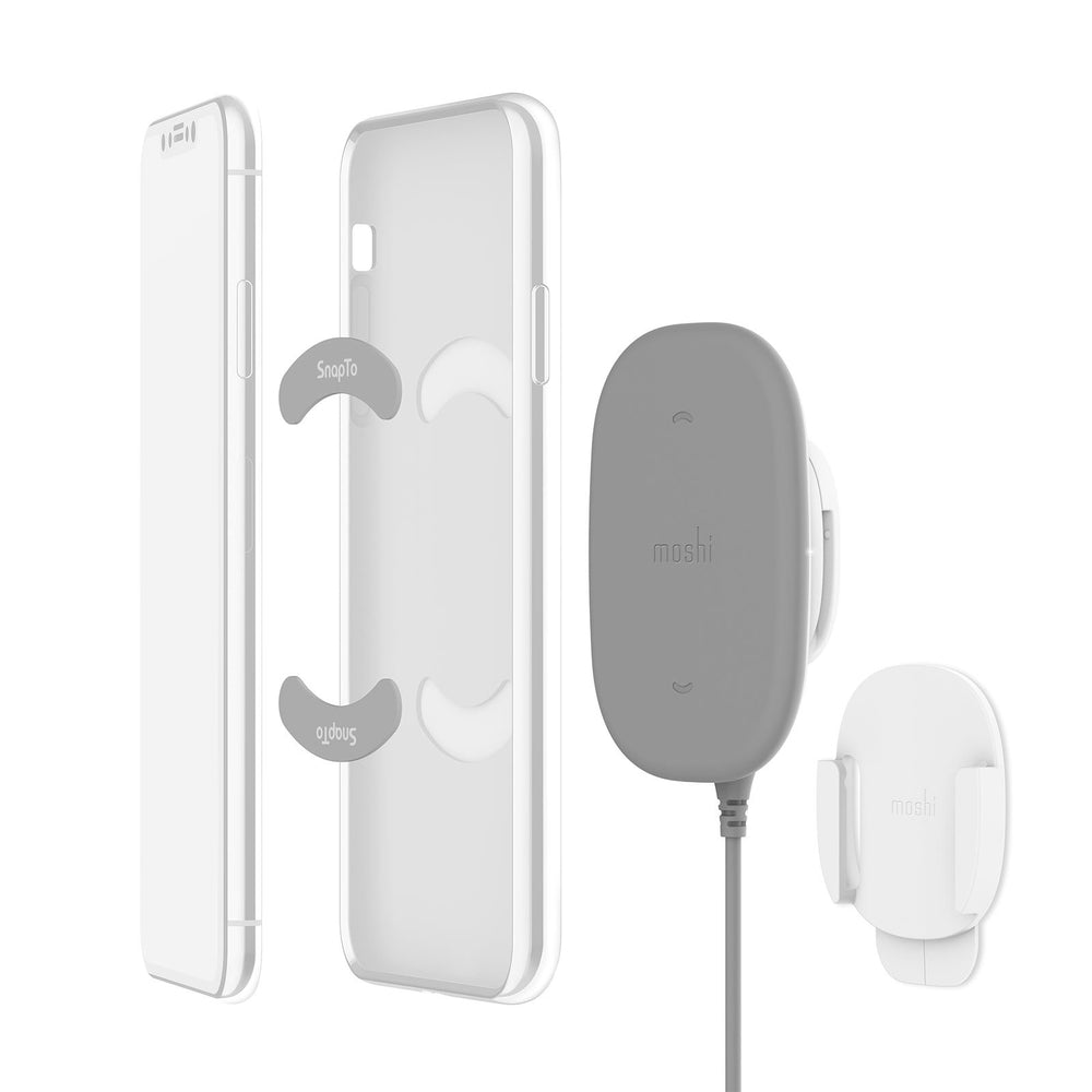 MOSHI SnapTo Magnetic Wireless Charger - Gray