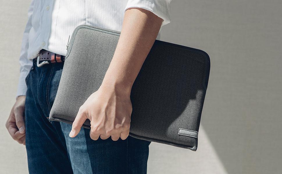 MOSHI Macbook Pro 13 Pluma Sleeve - Herringbone Gray