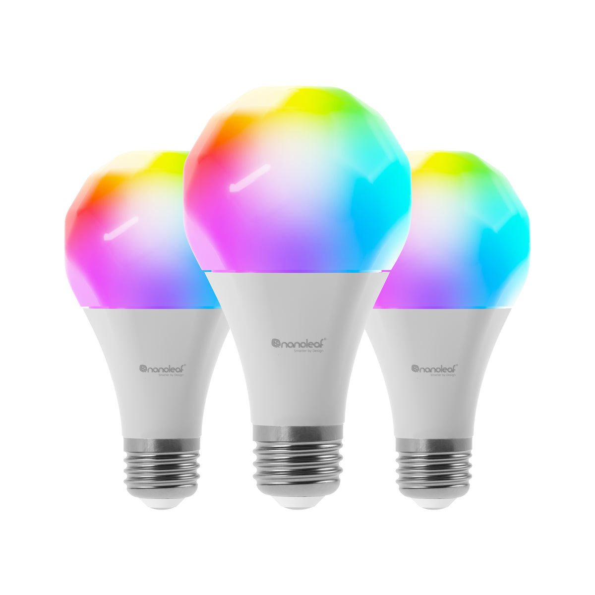 NANOLEAF Essentials Smart Bulb A19/A60 Color Changing RGBCW Bluetooth/Thread Enabled - 3 Packs - White