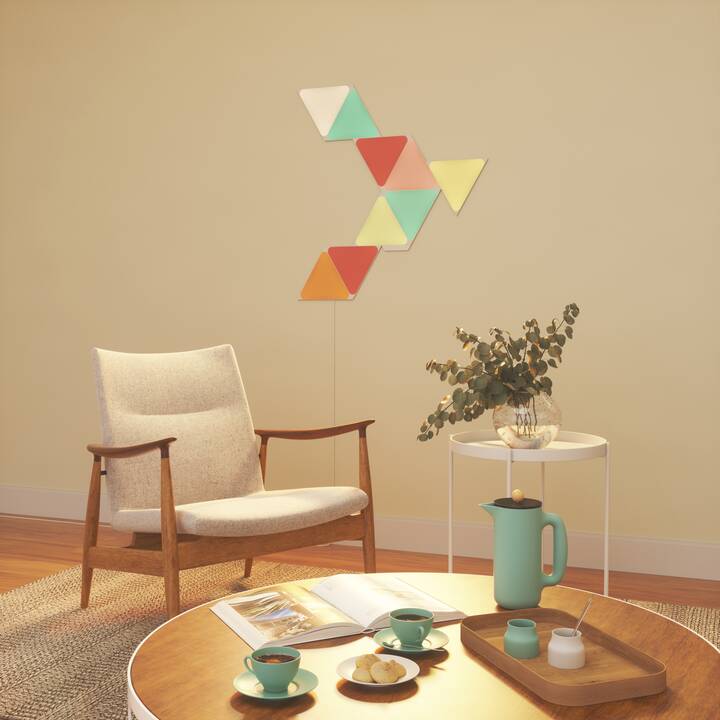 NANOLEAF Shapes Triangles Starter Kit - Smart WiFi LED Panel System w/ Music Visualizer - 9 Pack - White + FREE Installation in UAE