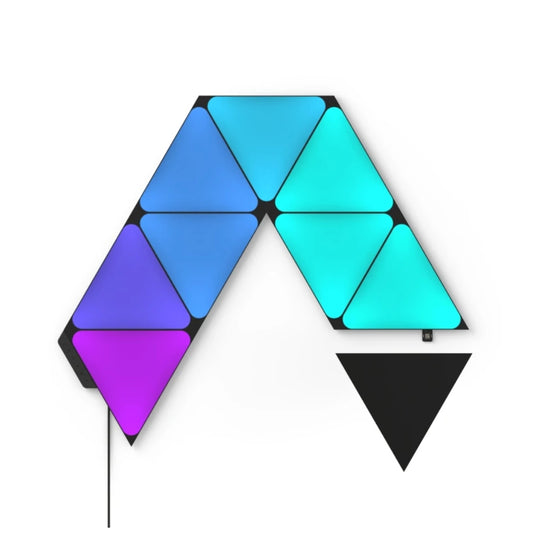 NANOLEAF Limited Edition Ultra Black Triangles Starter Kit - Smart WiFi LED Panel System w/ Music Visualizer - 9 Pack - Black