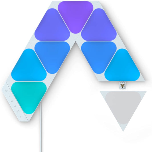 NANOLEAF Triangles Mini Starter Kit - Smart WiFi LED Panel System w/ Music Visualizer - 9 Pack UK - White