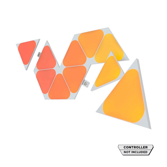 [OPEN BOX] NANOLEAF Shapes Triangles Mini Expansion Pack - Smart WiFi LED Panel System w/ Music Visualizer - 10 Pack - White - controller not included