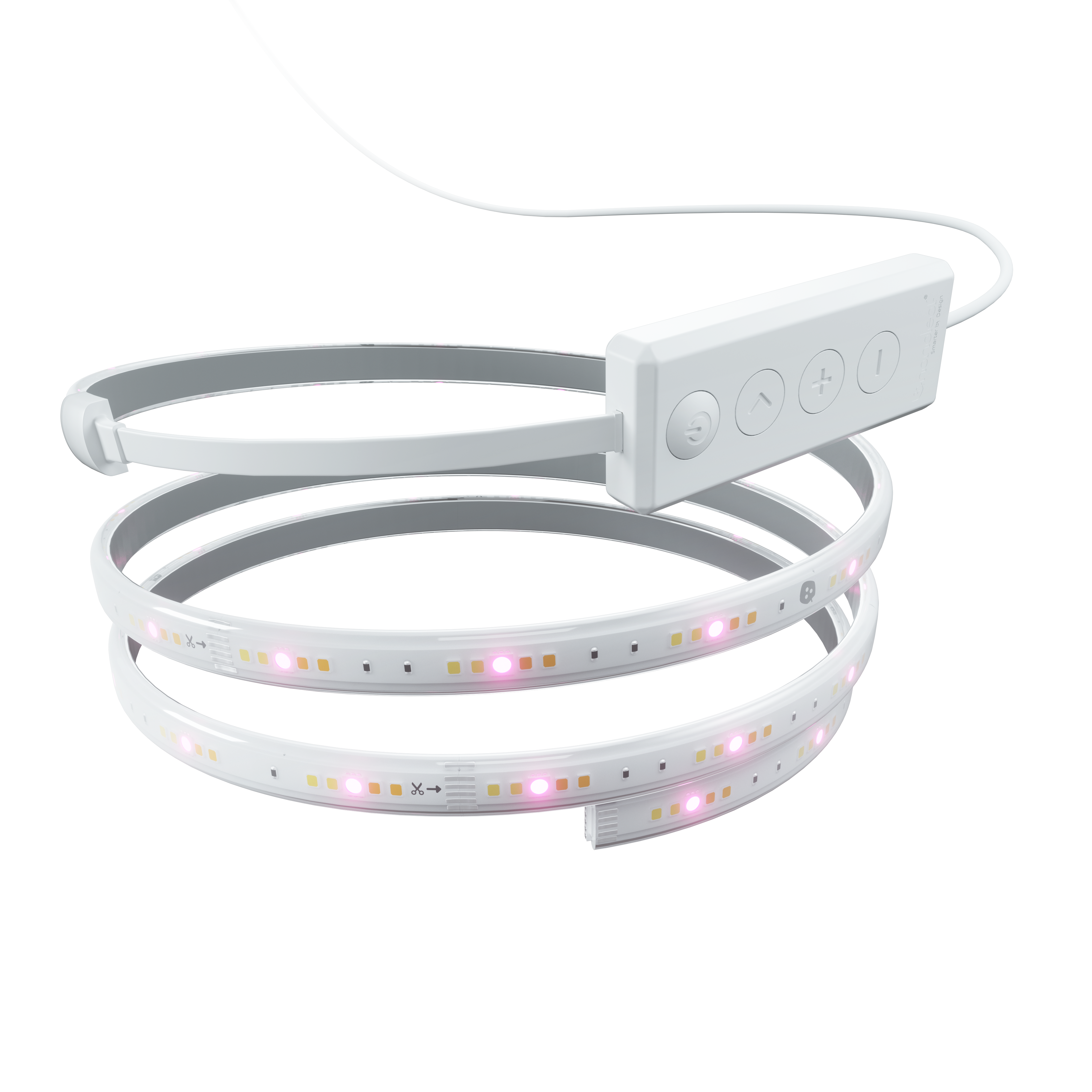 مجموعة NANOLEAF Essentials Smart Lightstrip Starter Kit، شريط إضاءة متغير الألوان RGBCW بطول 80 بوصة، مزود بتقنية بلوتوث/Thread، بطول مترين، لون أبيض