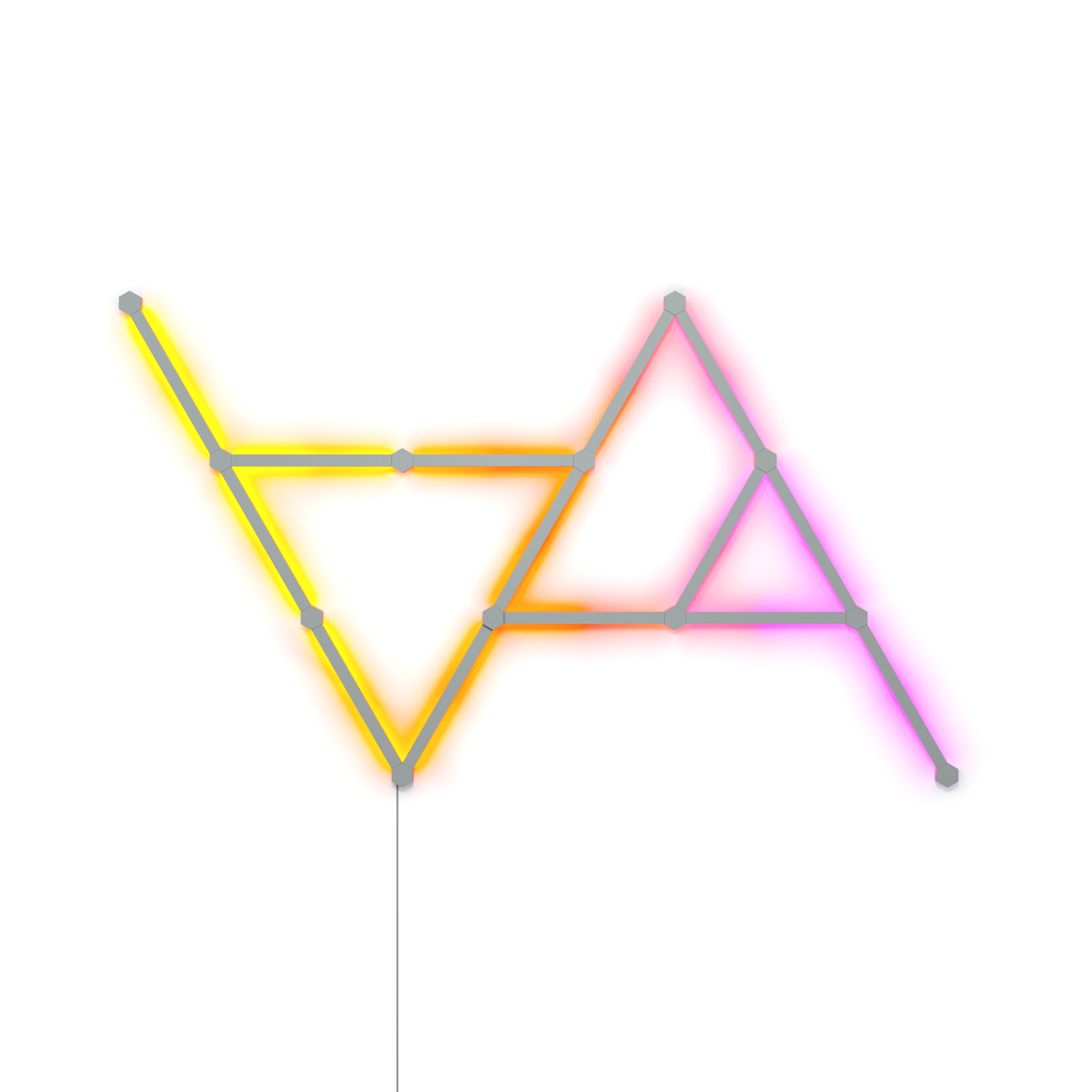 مجموعة NANOLEAF Lines Starter Kit - نظام لوحة LED ذكي يعمل بتقنية WiFi مع مُحلل موسيقي مرئي - عبوة من 15 قطعة - أبيض