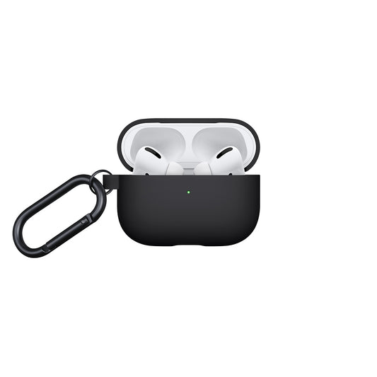 Native Union ROAM Apple Airpods Pro Case - Crafted w/ Smooth Silicone, Drop-Proof Slim Cover, Includes Carabiner, Wireless Charging Compatible (Black)