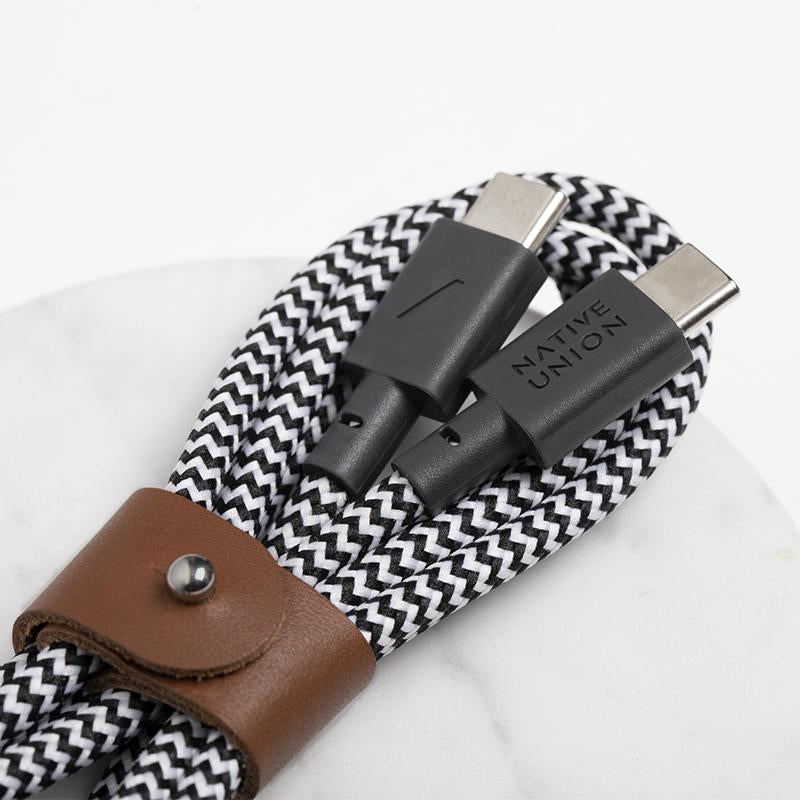 NATIVE UNION Belt USB-C to USB-C Charging Cable - 1.2M - Zebra