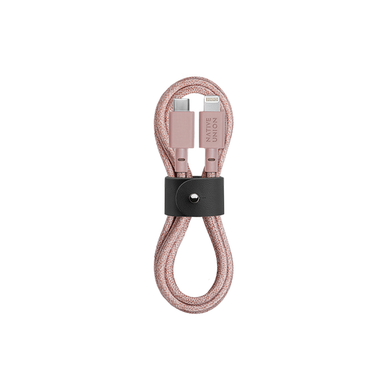 NATIVE UNION Belt USB-C to Lightning Charging Cable - 1.2M - Rose