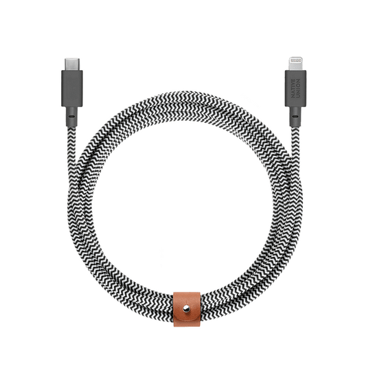 NATIVE UNION Belt USB-C to Lightning Charging Cable - 3M - Zebra