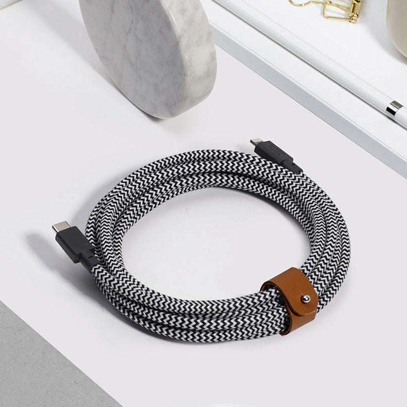 NATIVE UNION Belt USB-C to Lightning Charging Cable - 3M - Zebra