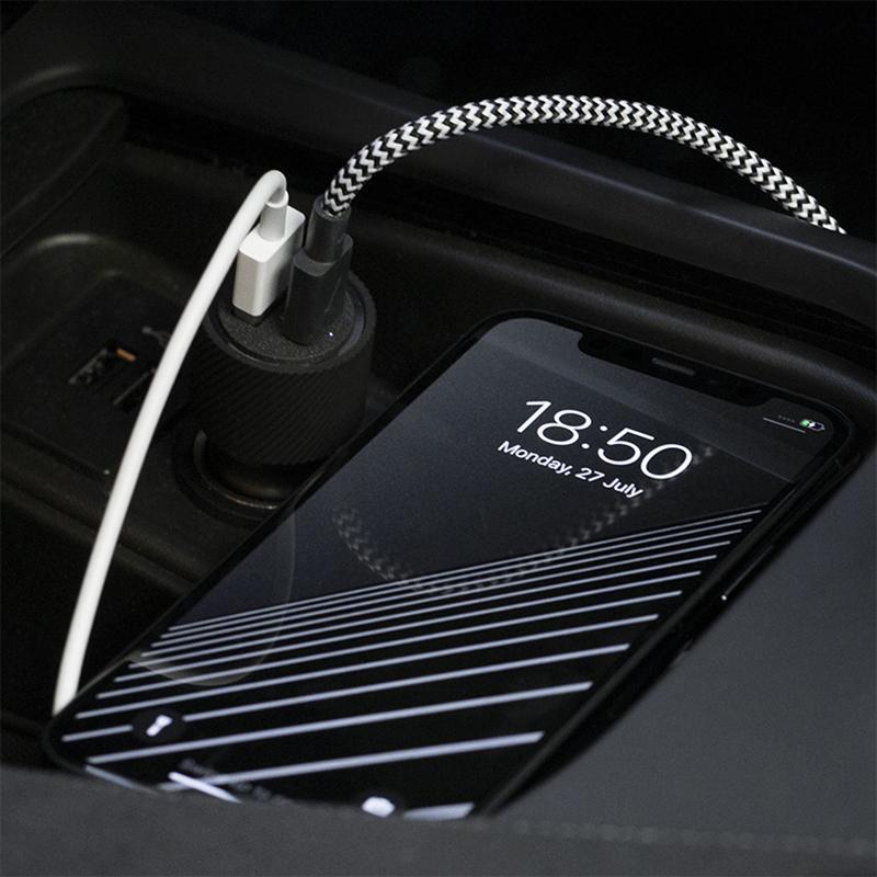 NATIVE UNION Fast-Charging 30W Dual-Port USB-A &amp; USB-C Car Charger - Slate