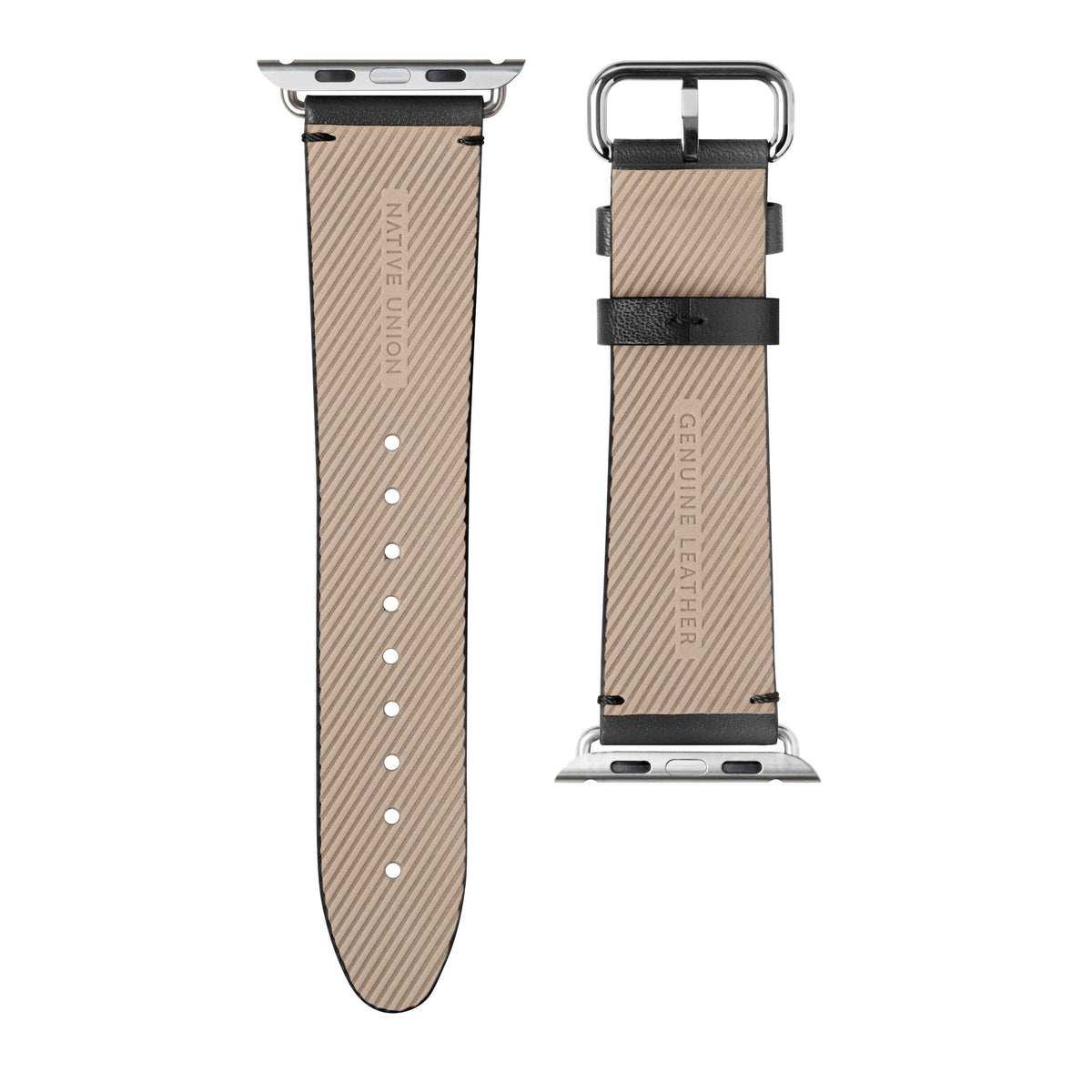NATIVE UNION Classic Strap for Apple Watch Series 1-8 &amp; SE 42/44mm Genuine Italian Nappa Leather - Black