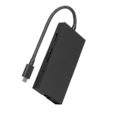 محول NATIVE UNION الذكي من النوع C، 7 في 1، مزود بمنفذي USB 3.0، ومنفذ USB-C PD، ومنفذ HDMI، ومنفذ Micro SD، وقارئ بطاقات SD، ومنفذ إيثرنت - رمادي داكن