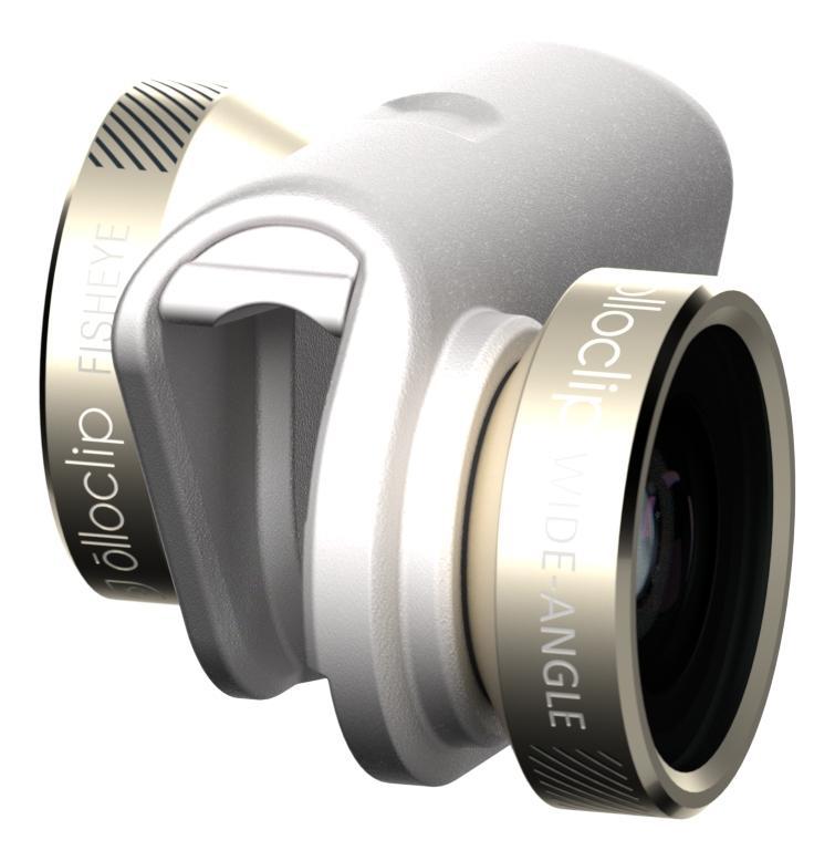 [OPEN BOX] OLLOCLIP 4-IN-1 Lens With Pendant-Gold Lens/White Clip - For iPhone 6/6PLUS