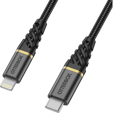 كابل OTTERBOX المميز من USB-C إلى Lightning بطول مترين - أسود