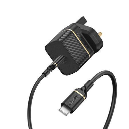 [OPEN BOX] OTTERBOX UK Wall Charger 20W with  USB-C Cable 1M Rugged Fast Compact Charger for USB-C Devices - Black