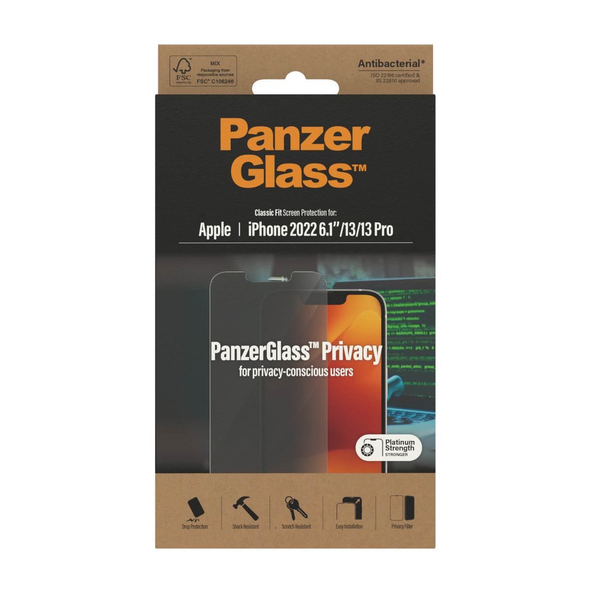 PANZERGLASS iPhone 14 - Classic Fit Privacy Screen Protector - Clear