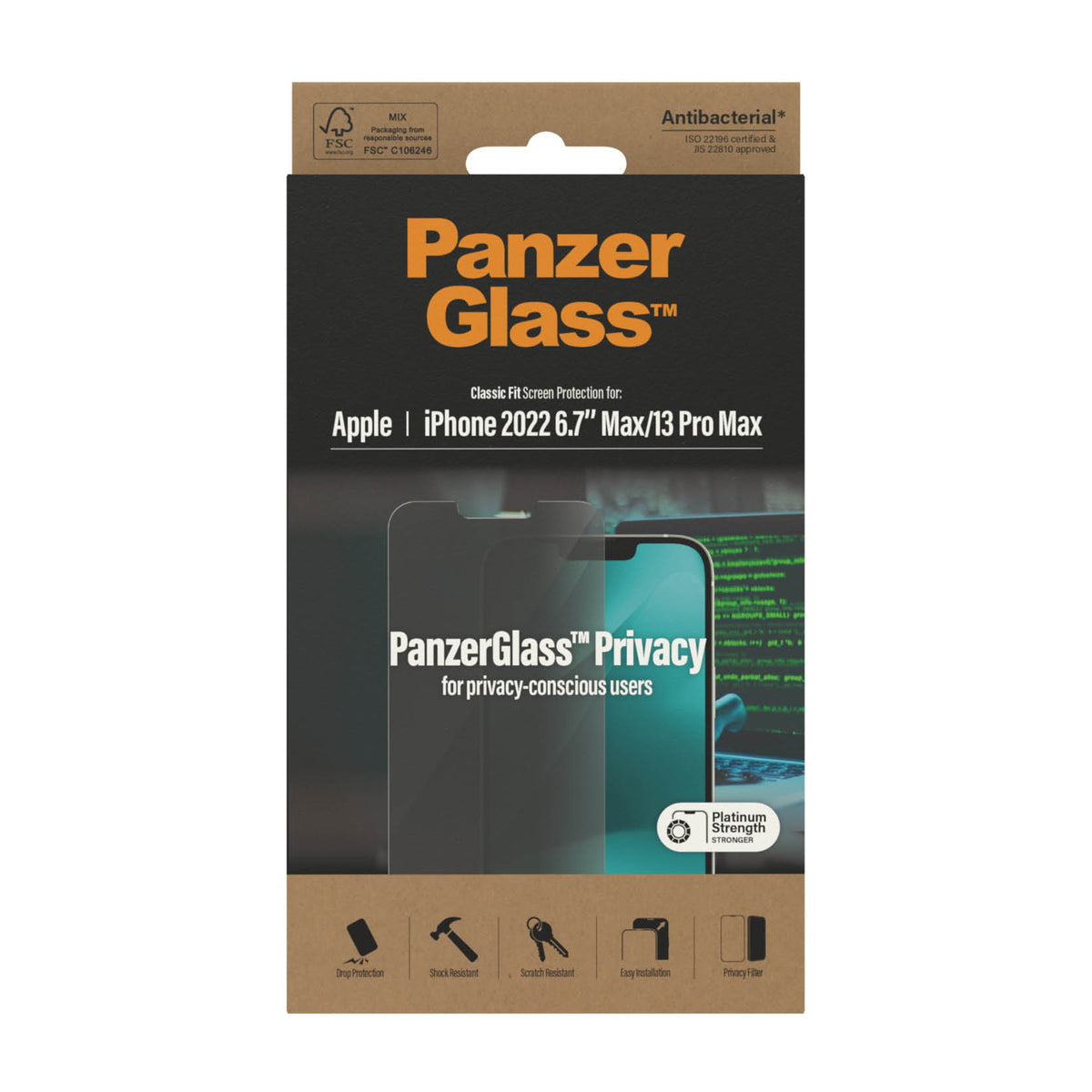 PANZERGLASS iPhone 14 Plus - Classic Fit Privacy Screen Protector - Clear