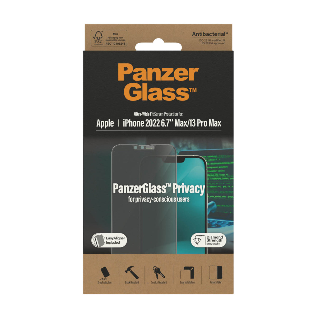 PANZERGLASS iPhone 14 Plus - Ultra-Wide Fit Privacy Screen Protector with Applicator - Clear