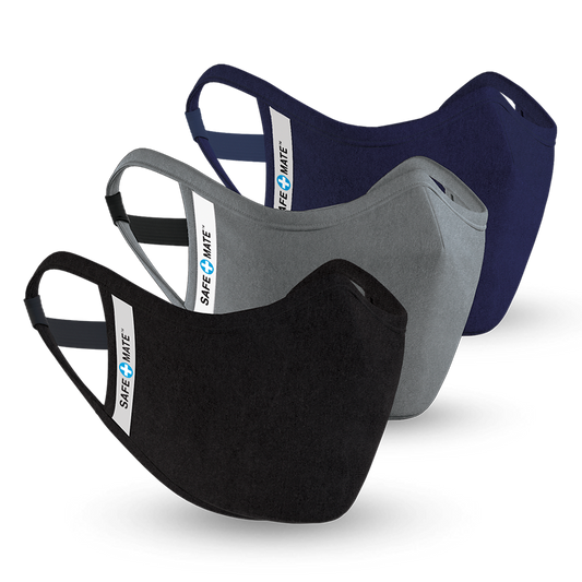 [OPEN BOX] CASE-MATE Safe Mate Washable Cloth Mask - Small to Medium - 3 pack - Black/Navy/Gray