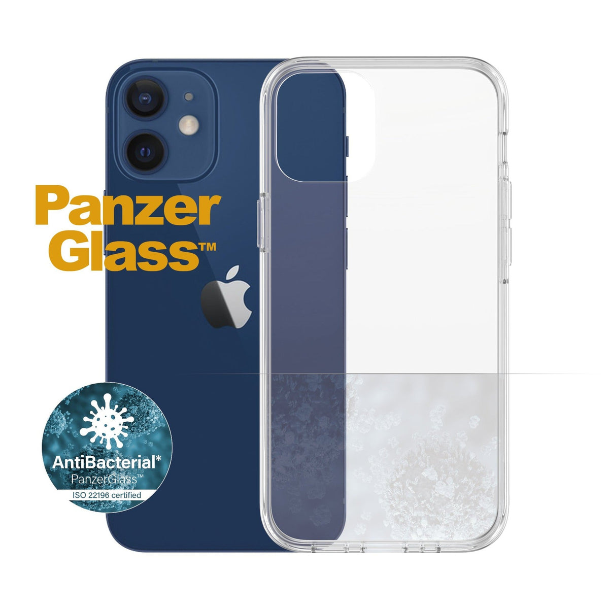 [OPEN BOX] PANZERGLASS iPhone 12 Mini - Clear Case Drop Protection Treated w/Anti-Microbial