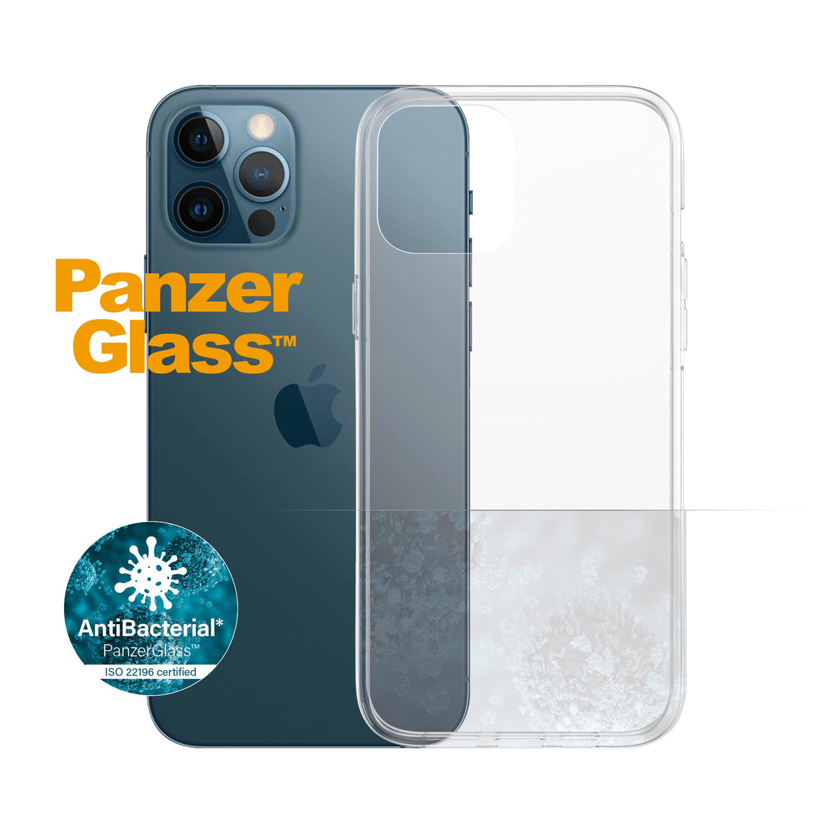 [OPEN BOX] PANZERGLASS iPhone 12 Pro Max - Clear Case Drop Protection Treated w/Anti-Microbial